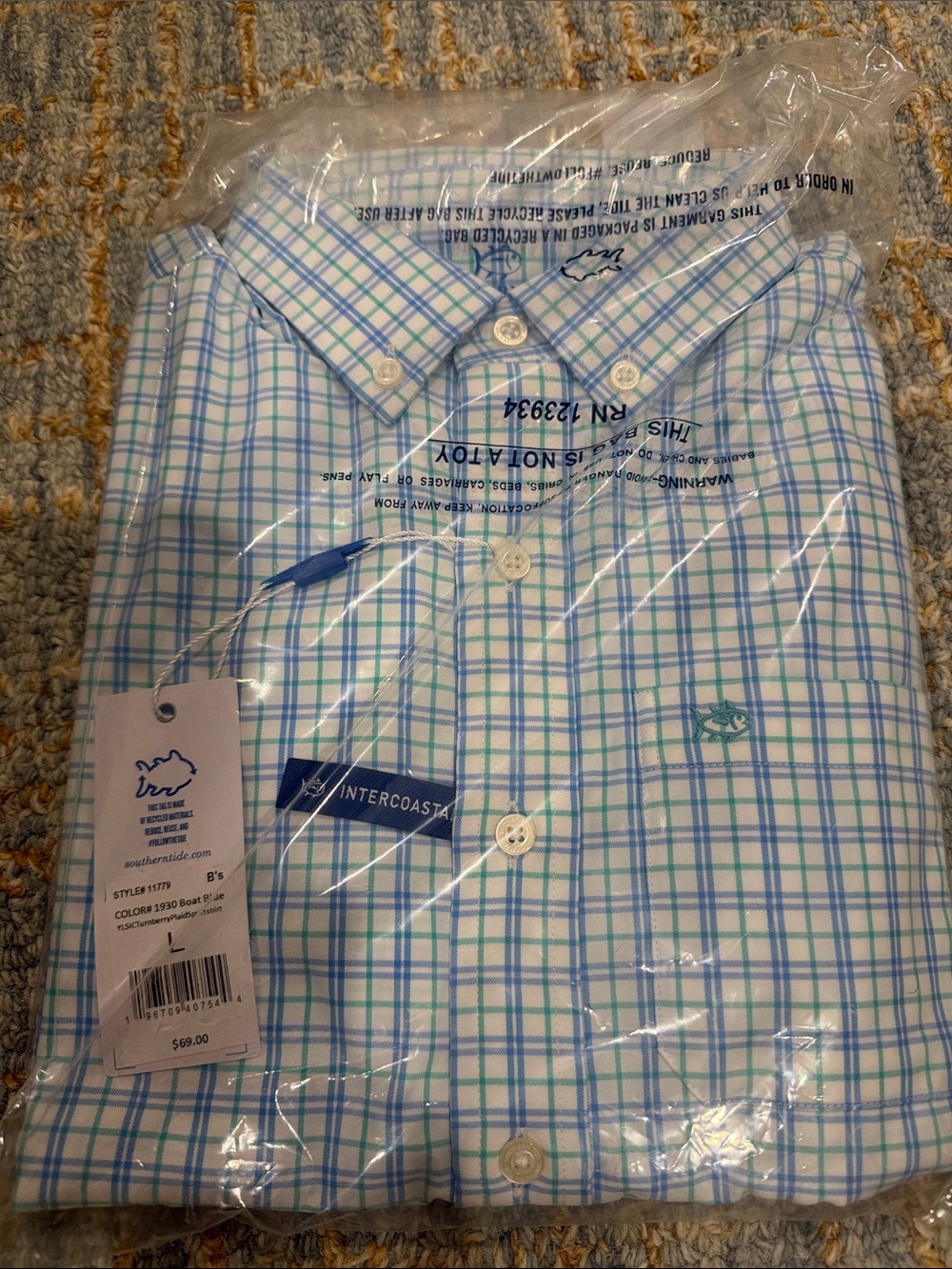 Southern Tide Intercoastal Plaid Button-Down Shirt - Blue/Cream